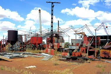 Abandoned meat works on Stuart Hwy, north of Tennant Creek, Northern Territory, Australia
