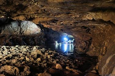 Explorers inside Tunnel Creek, Kimberley, Western Australia